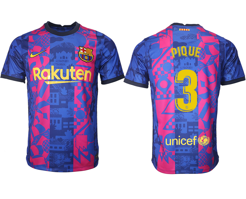 Men 2021-2022 Club Barcelona blue training suit aaa version #3 Soccer Jersey